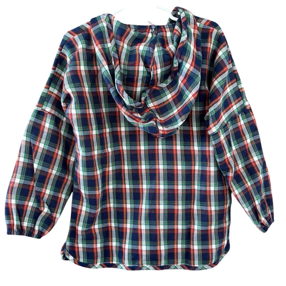 Vintage Buster Brown Child 5/6 Long Sleeve Woven Plaid Hooded Shirt Made USA - Picture 5 of 6